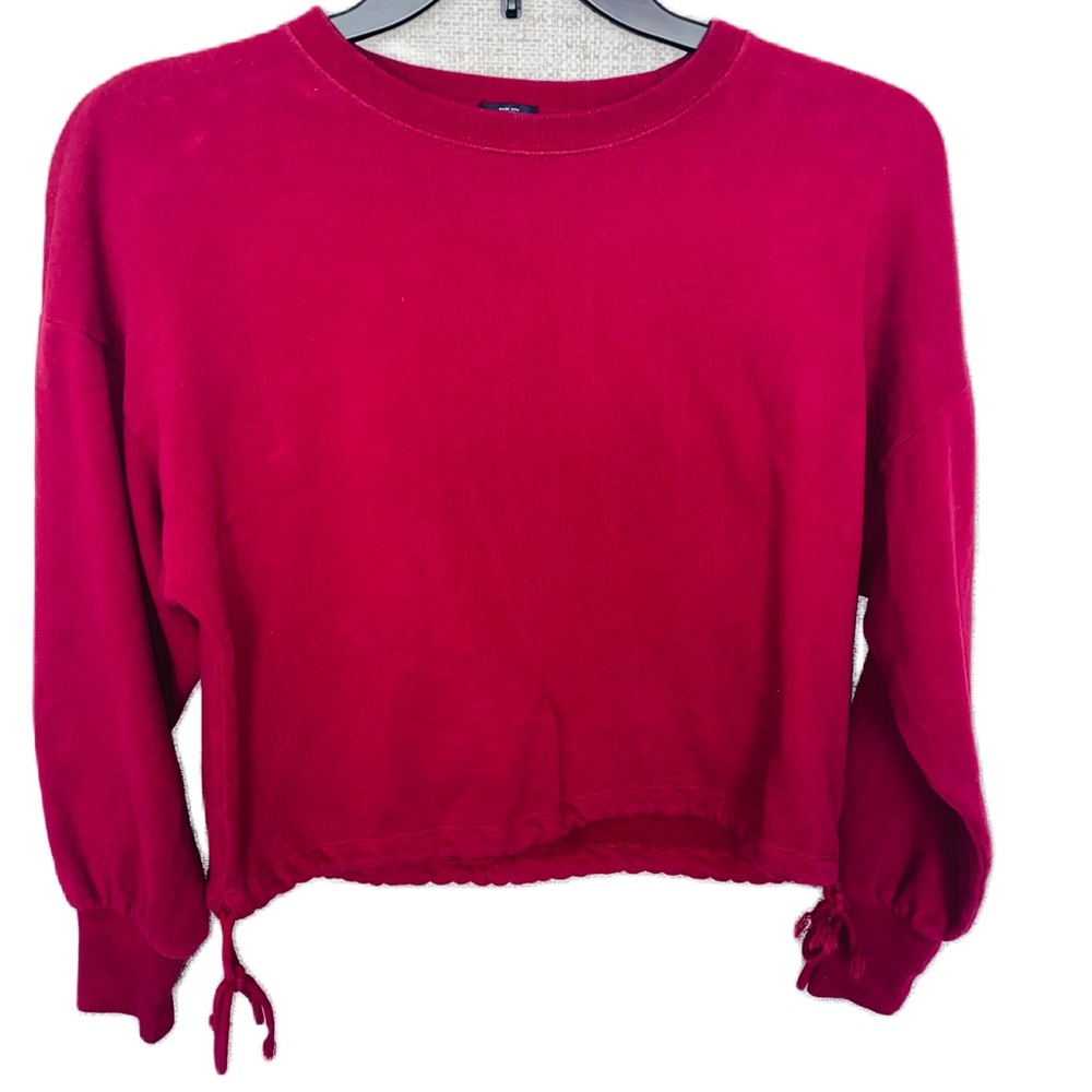 Gap Sweater Long Sleeve Cropped Red Color Petite Sz S